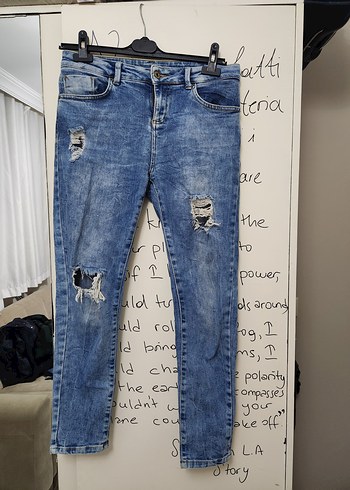 Kadın Gri Mavi Bol Kesim Denim Jean - Görsel 2