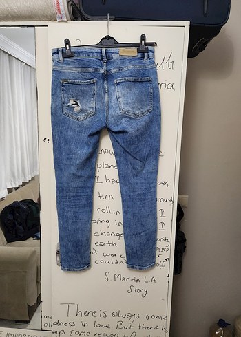 Kadın Gri Mavi Bol Kesim Denim Jean - Görsel 3