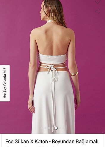 m Beden Koton x Ece Sükan Beyaz Crop Top
