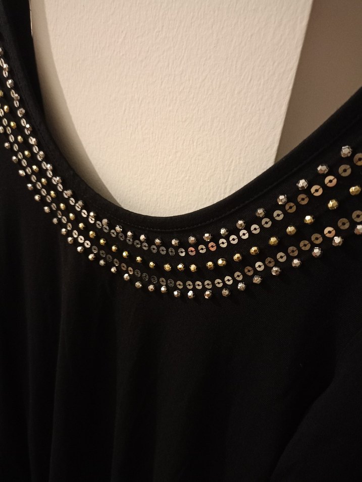 Siyah Payetli Uzun Kollu Kadın Bluz - Görsel 2