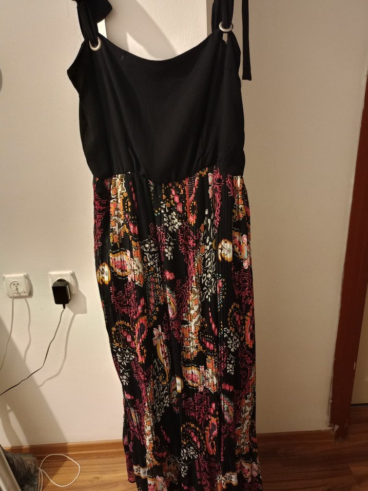 Desenli Bohem Uzun Askılı Elbise - Görsel 4