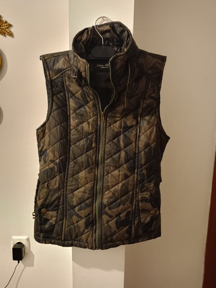 Kahverengi Kamuflaj Desenli Kemerli Kadın Yelek - Görsel 2