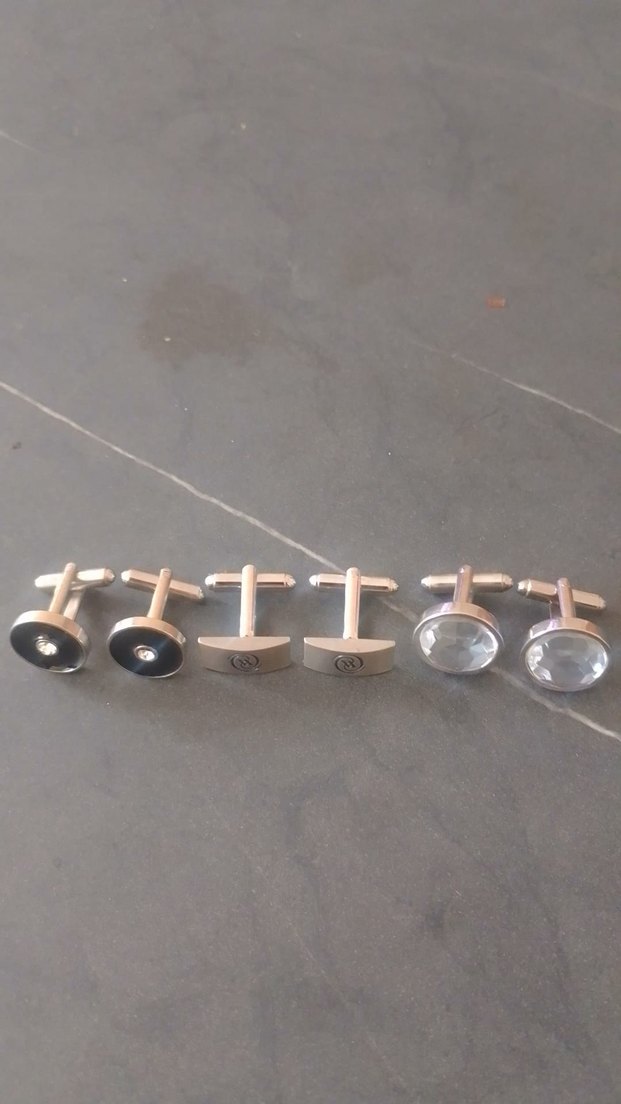 Gri Minimalist Erkek Kol Düğmeleri Seti - Görsel 3