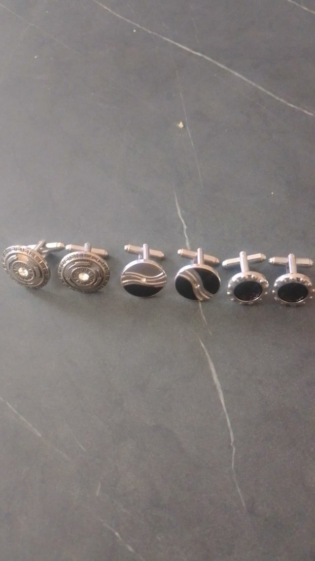 Gri Minimalist Erkek Kol Düğmeleri Seti - Görsel 4