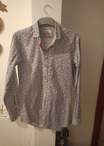 lacivert Desenli uzun Kollu Pamuklu Erkek Gömlek - Görsel 2