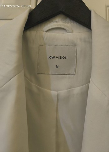 Beyaz Kadın Keten Blazer Ceket - Görsel 3