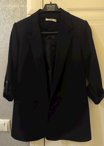 Düğmeli Siyah Kadın Blazer Ceket - Görsel 2