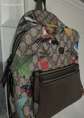 Deri Baskılı Kadın Sırt Çantası - Görsel 2