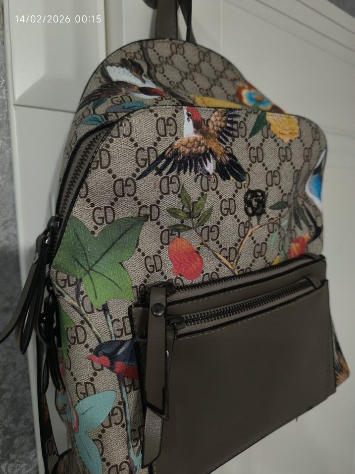 Deri Baskılı Kadın Sırt Çantası - Görsel 2