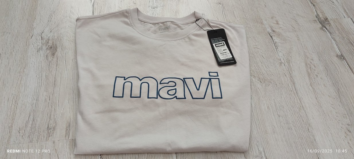 Mavi Baskılı Beyaz Erkek Tişört - Görsel 3