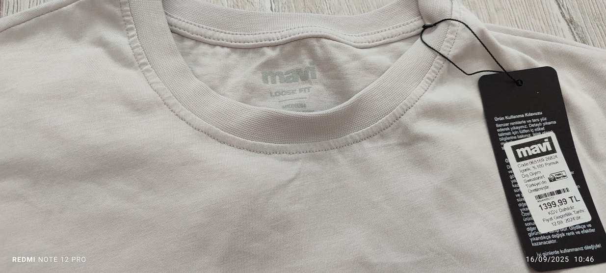 Mavi Baskılı Beyaz Erkek Tişört - Görsel 4