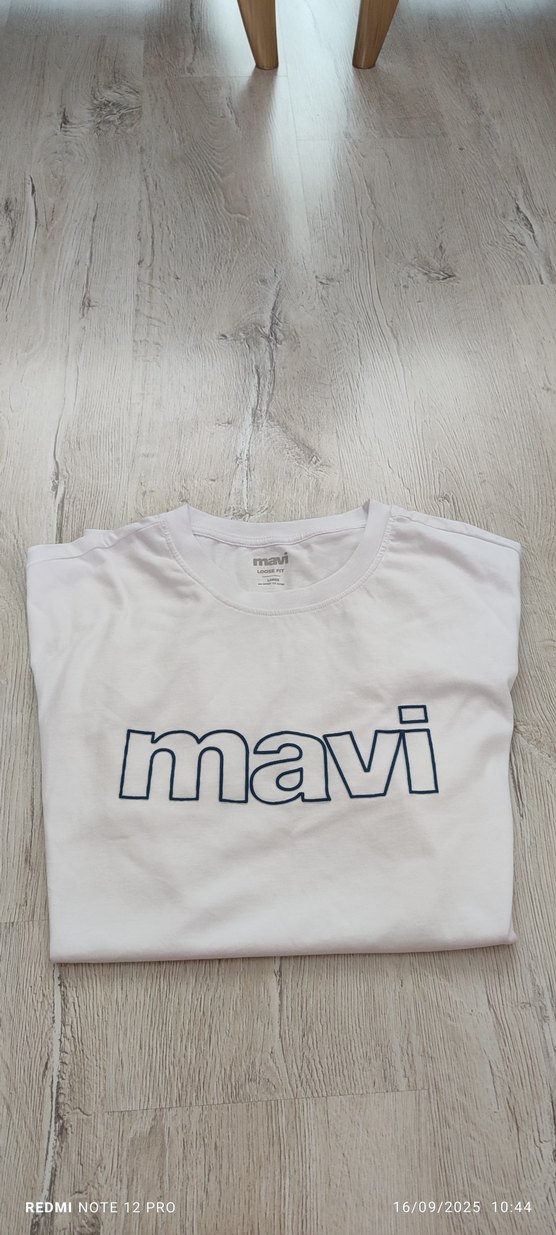 Mavi Baskılı Beyaz Erkek Tişört - Görsel 2