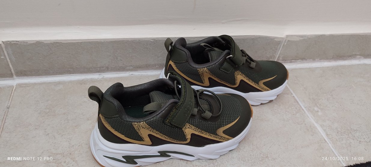 Haki Erkek Çocuk Spor Ayakkabı Velcro - Görsel 2