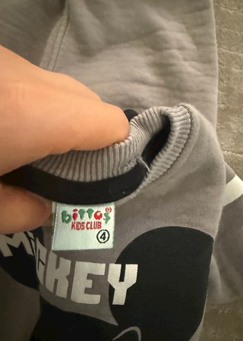 Gri Mickey Baskılı Erkek Çocuk Eşofman Takımı - Görsel 4