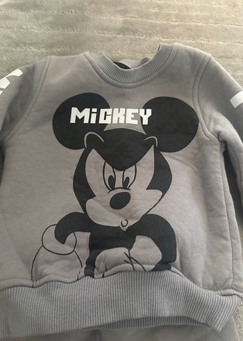 Gri Mickey Baskılı Erkek Çocuk Eşofman Takımı - Görsel 2