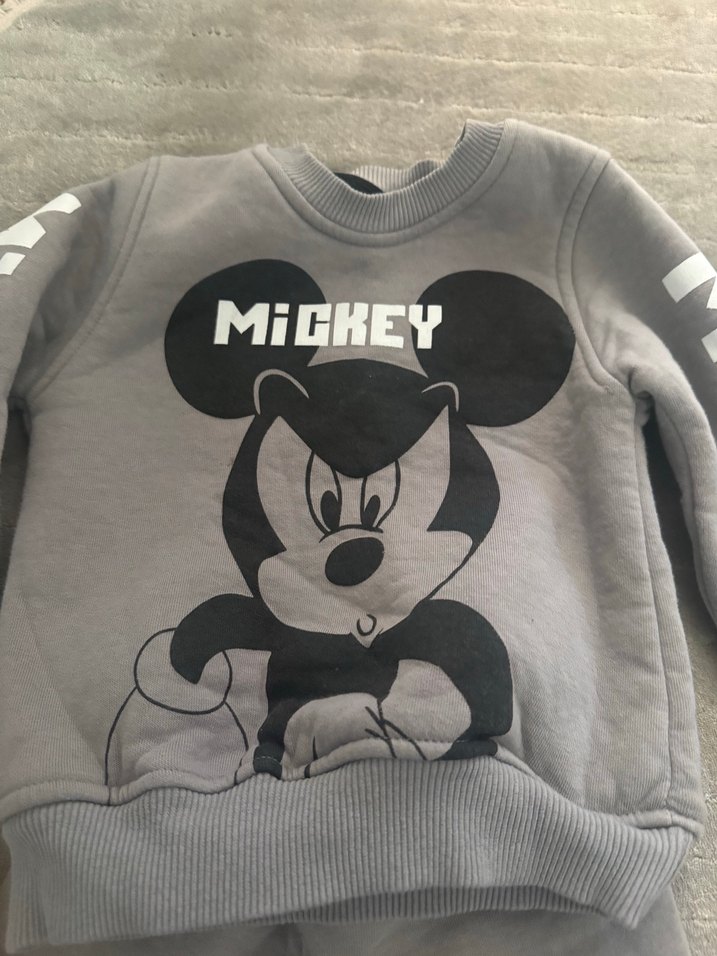 Gri Mickey Baskılı Erkek Çocuk Eşofman Takımı - Görsel 2