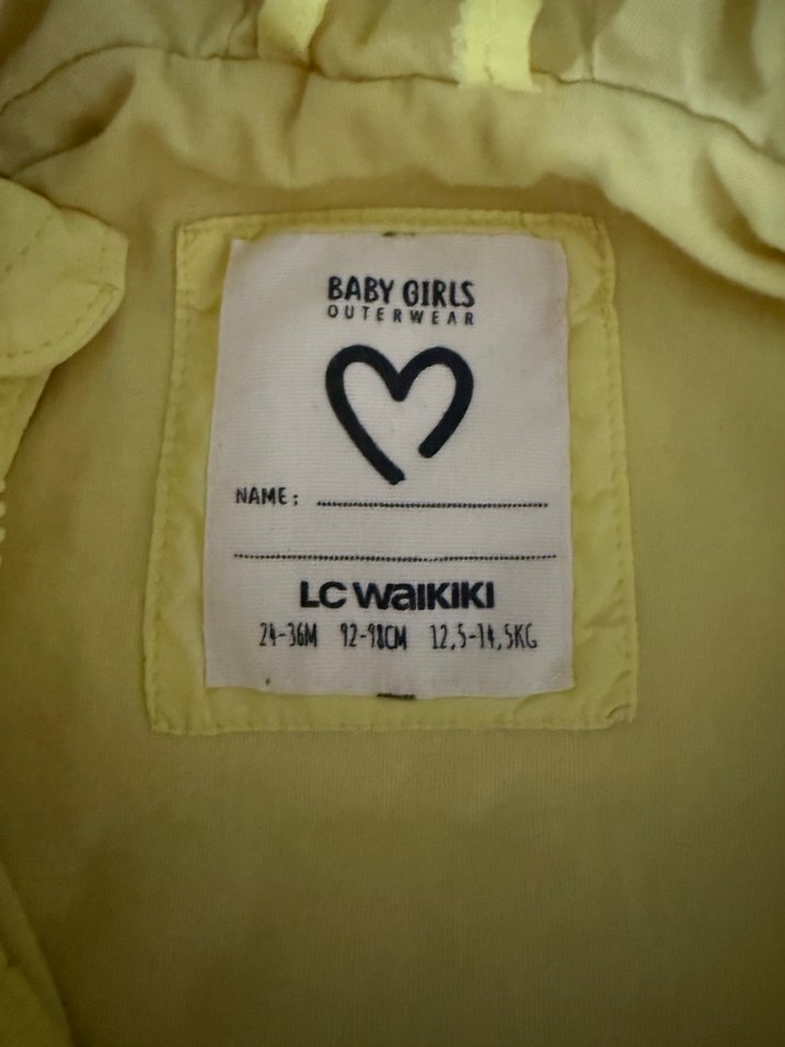 Sarı Kapüşonlu Kız Yeleği Fermuarlı - Görsel 2