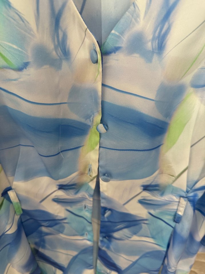 Mavi V Yaka Bağlamalı Kadın Gömlek - Görsel 4