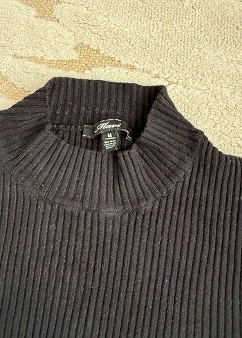 Kısa Kollu Siyah Triko Boğazlı Kazak - Görsel 2