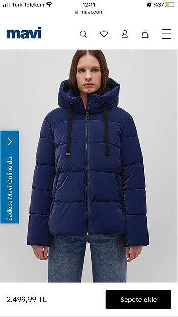 Mavi Jeans Lacivert Şişme Mont