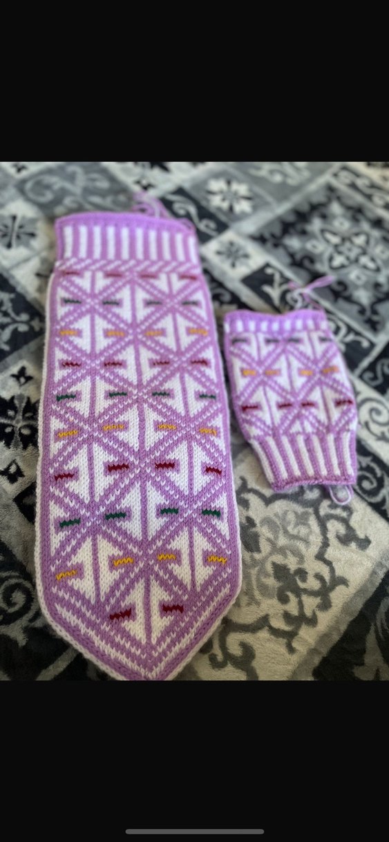Nakışlı Mor  namaz çorabı - Görsel 2