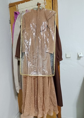 Bej Uzun Kollu Salaş Kadın Elbise - Görsel 2