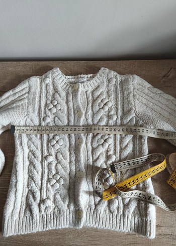 Zara Kız Çocuk Bohem Nakışlı Beyaz Hırka - Görsel 4