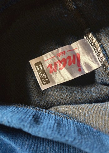 Kız Çocuk Parlak Mavi Denim Tayt - Görsel 2