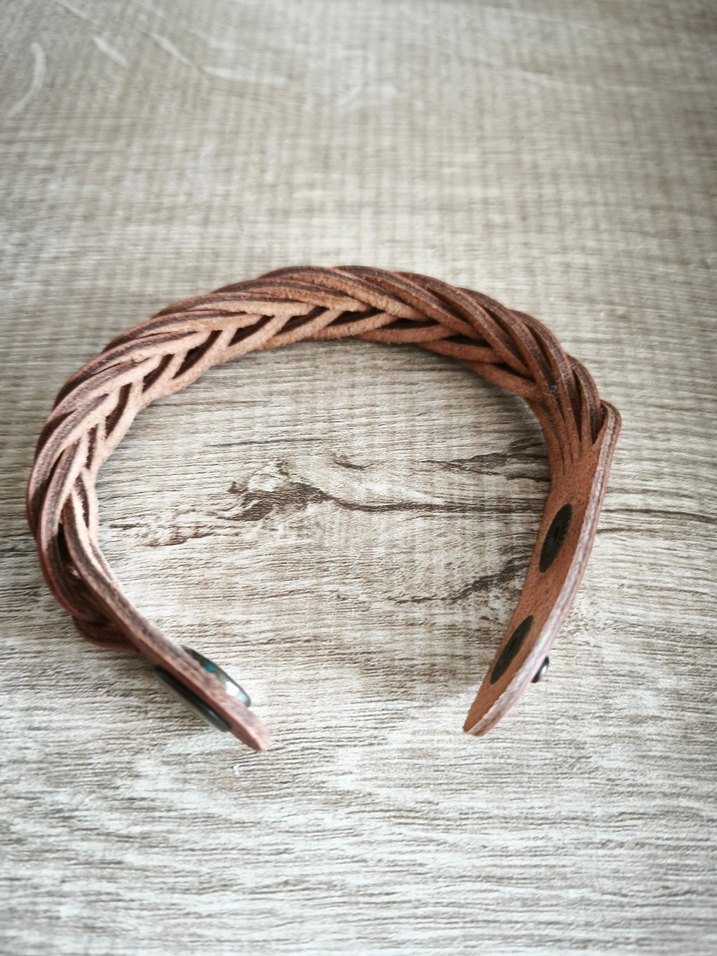 Bej Örgülü unisex Bileklik - Görsel 3