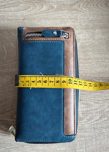 Suni deri Mavi Kadın Cüzdanı Fermuarlı - Görsel 5