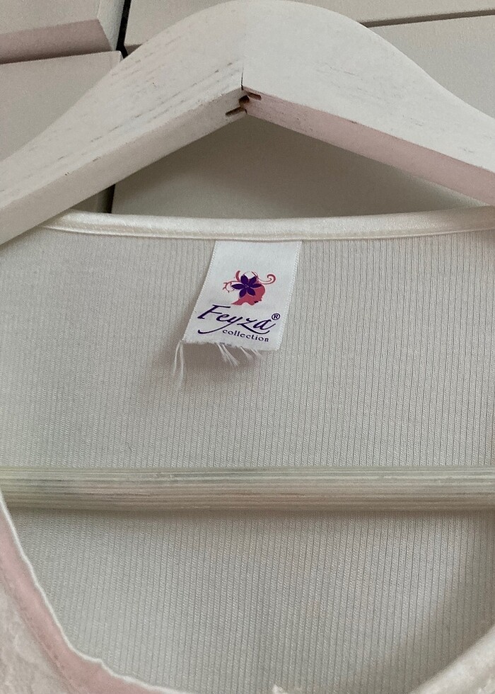 Feyza marka işlemeli bayan loğusa gecelik - Görsel 2