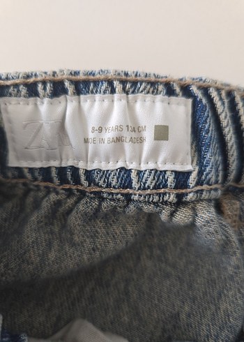 Zara erkek çocuk Gri Mavi Bel Detaylı Bol Kesim Jean