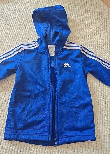 18-24 Ay Beden Adidas Erkek Çocuk Mavi Kapüşonlu Eşofman Takımı