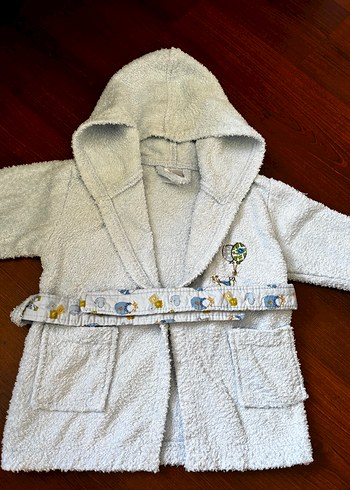 Kapüşonlu Baskılı Erkek Çocuk Bornozu - Görsel 3