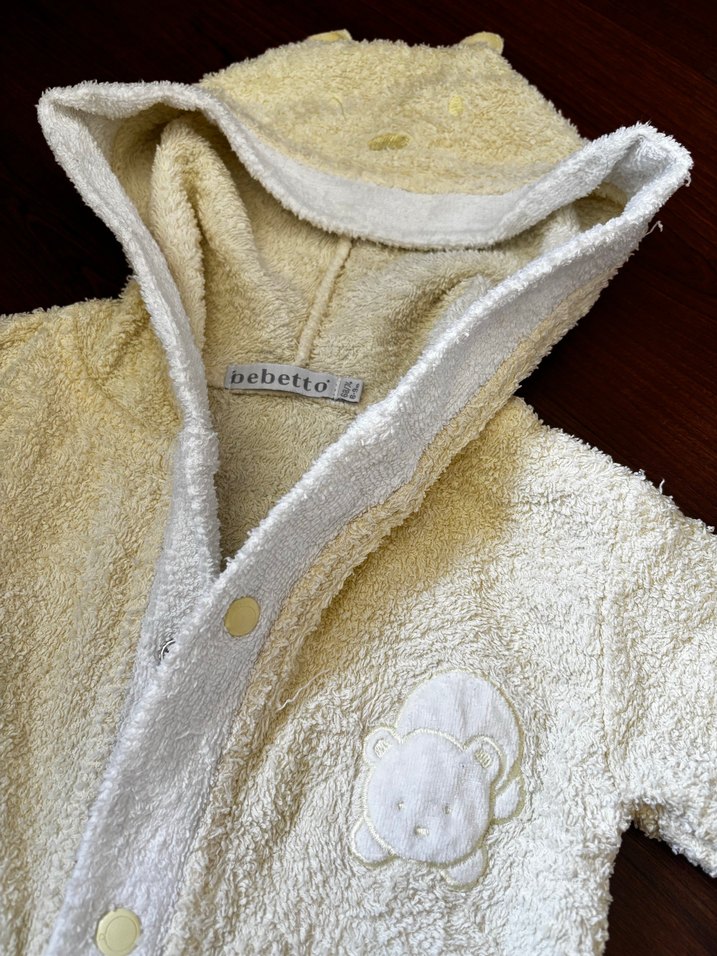 Erkek Çocuk Kapüşonlu Bebek Bornozu - Görsel 4