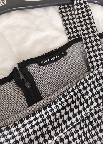 Siyah Kareli Midi Elbise - Görsel 3