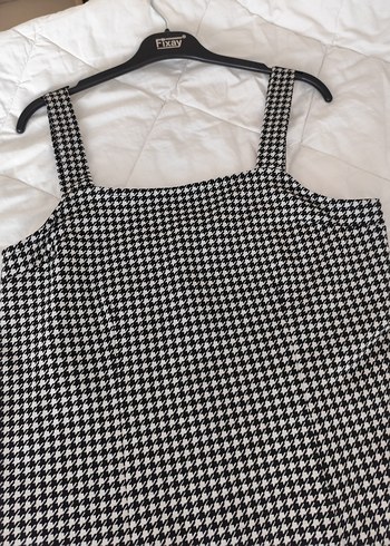 Siyah Kareli Midi Elbise - Görsel 2