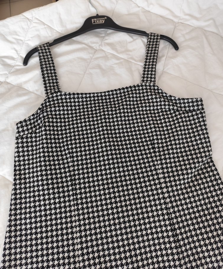 Siyah Kareli Midi Elbise - Görsel 2