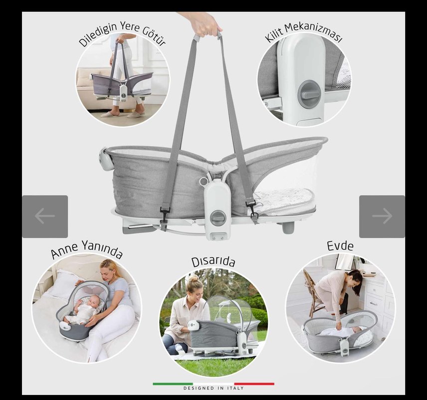 Elele Çok Fonksiyonlu Bebek Beşiği - Görsel 3
