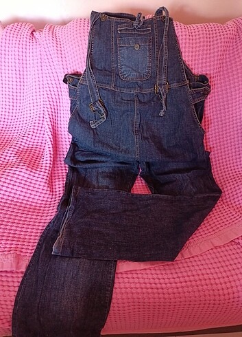 XL hamile kot jeans bahçıvan pantolon 