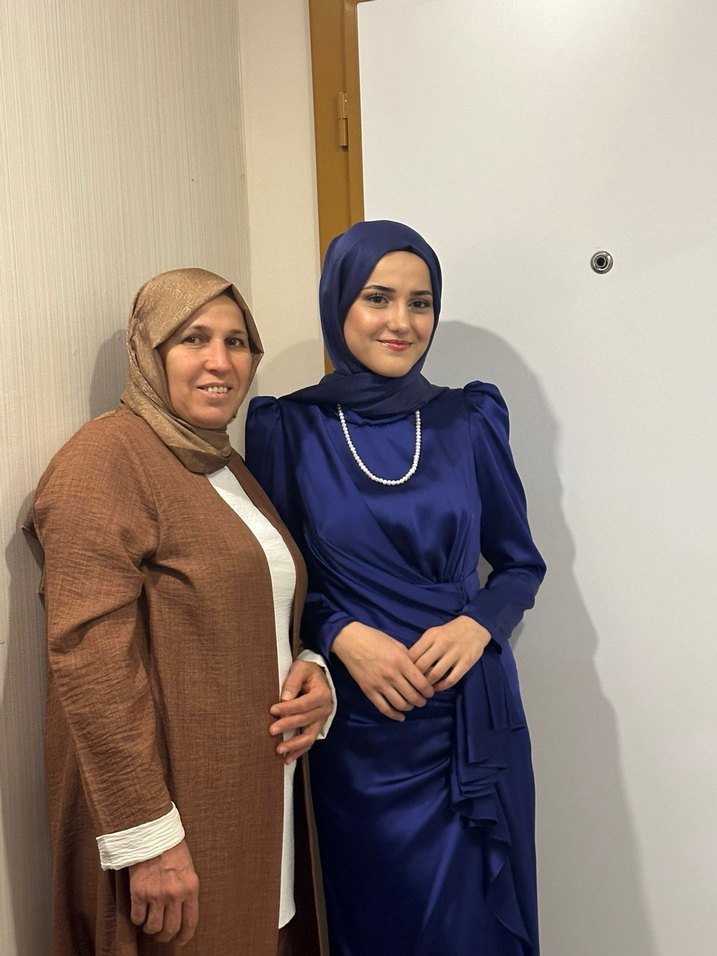 Navy Parlak Uzun Kadın Abiye Elbise - Görsel 3