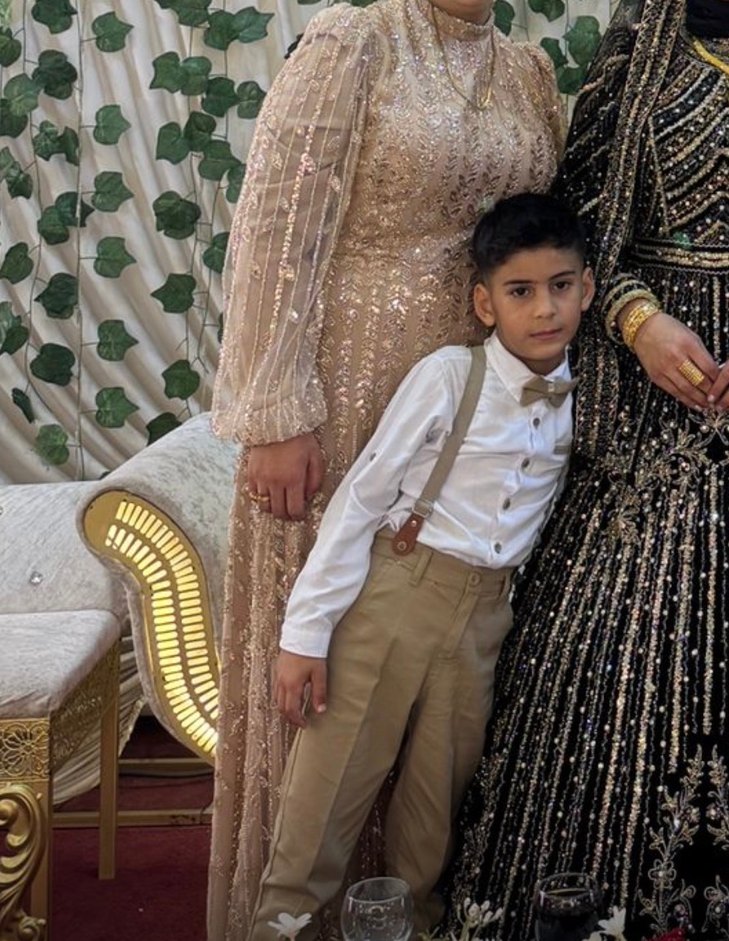 Gold renkli tesettür abiye elbise - Görsel 2