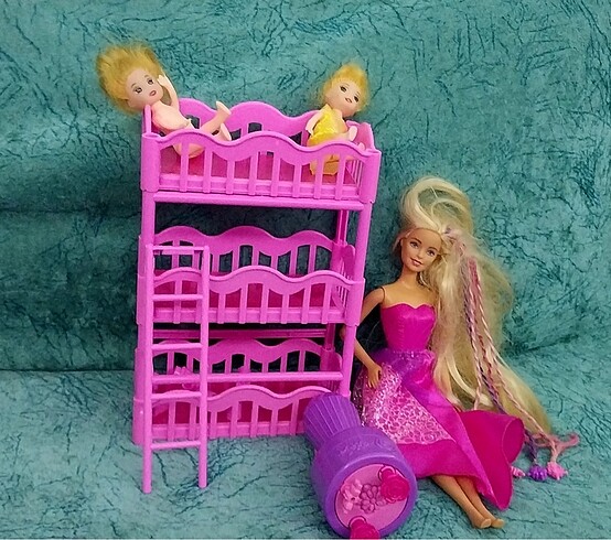 Barbie ve Küçük bebek yatak seti
