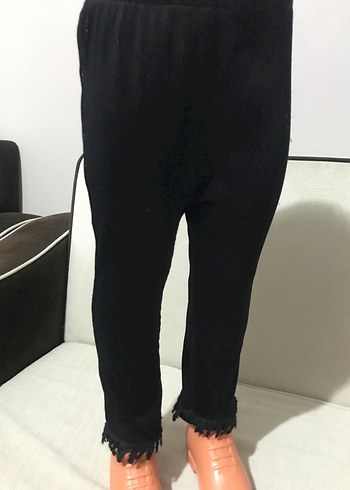 Kızlar için Siyah Rahat Kesim Tayt - Görsel 3