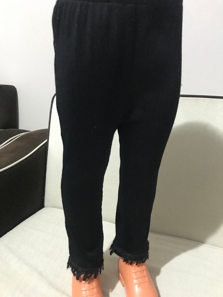 Kızlar için Siyah Rahat Kesim Tayt - Görsel 3