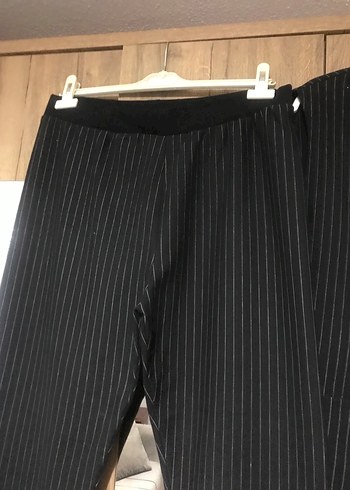 Diğer Siyah çizgili yelek pantolon bayan ikili takım