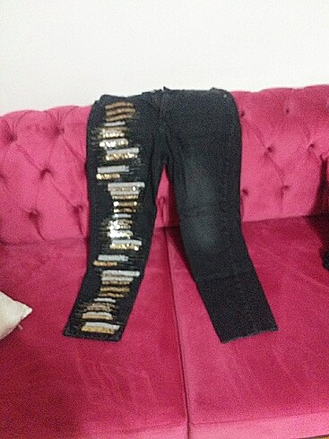 38 beden pullu kot pantalon 