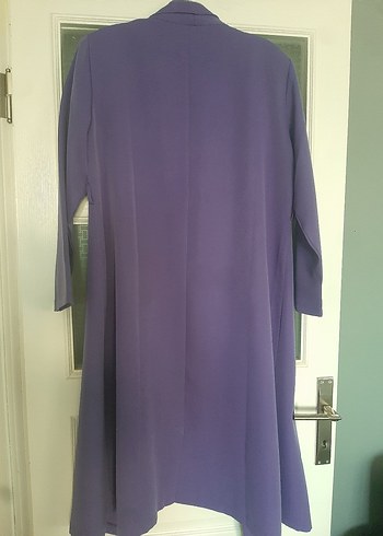 Uzun Mor Kadın Ofis Kabanı - Görsel 3