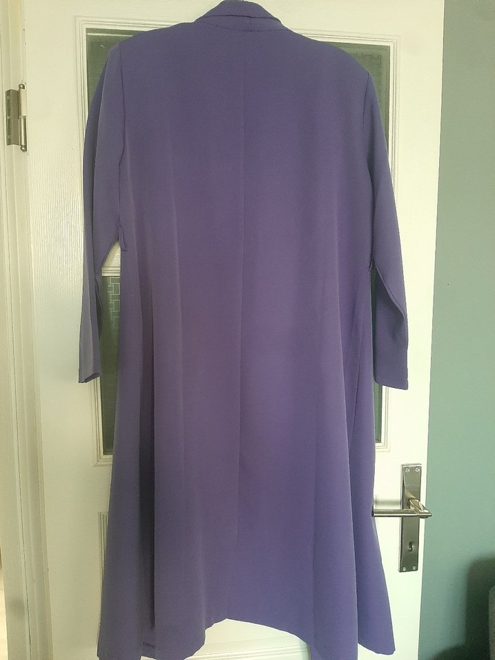 Uzun Mor Kadın Ofis Kabanı - Görsel 3