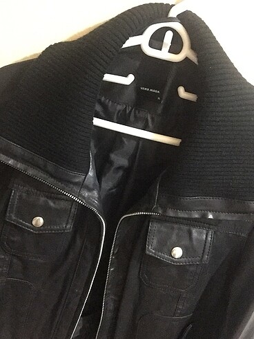 xl Beden siyah Renk Kısa Vero moda deri ceket(unisex )